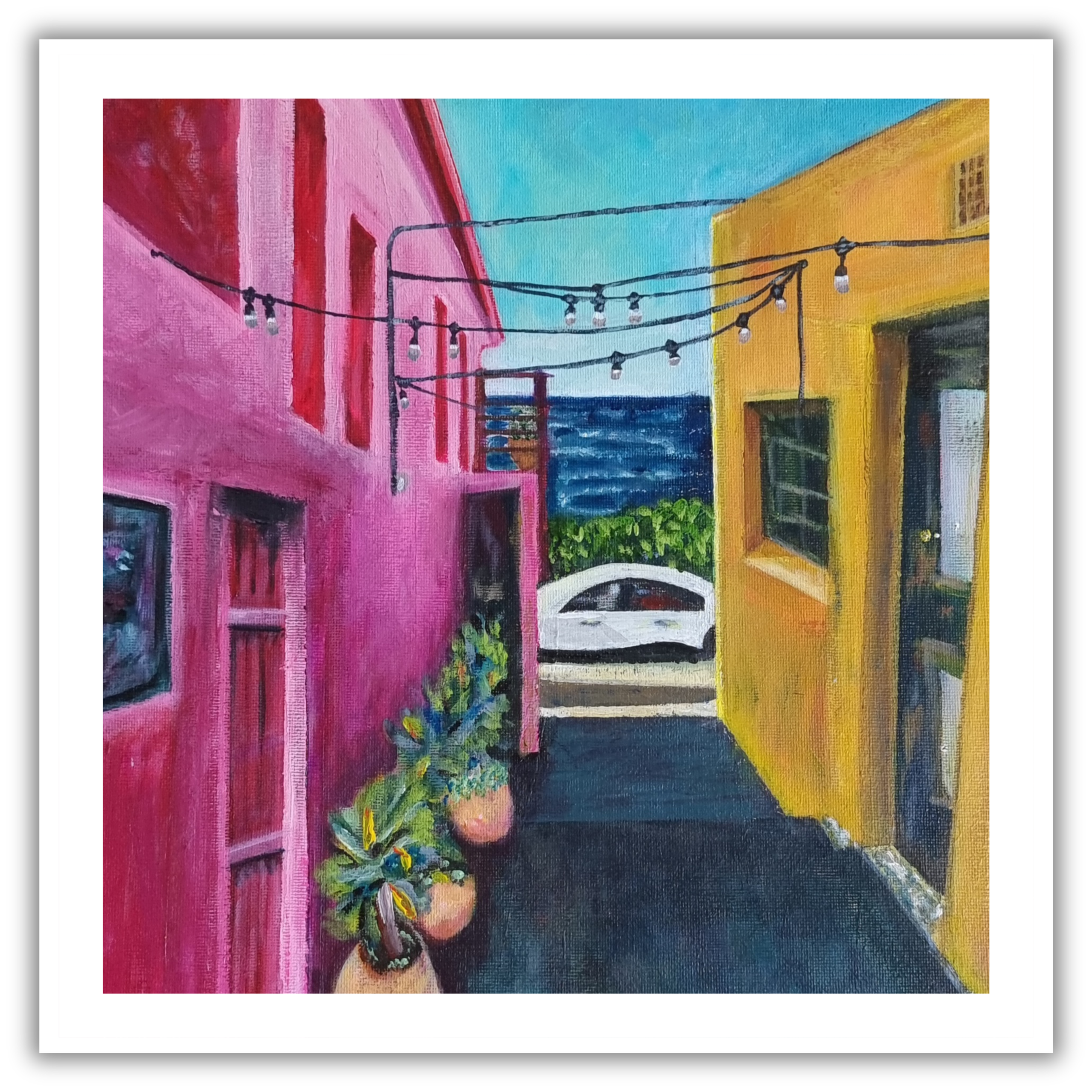 Colourful Kalk Bay Alley Fine Art Print { Lekker Little Alley }_20mm bleed-truessence.me